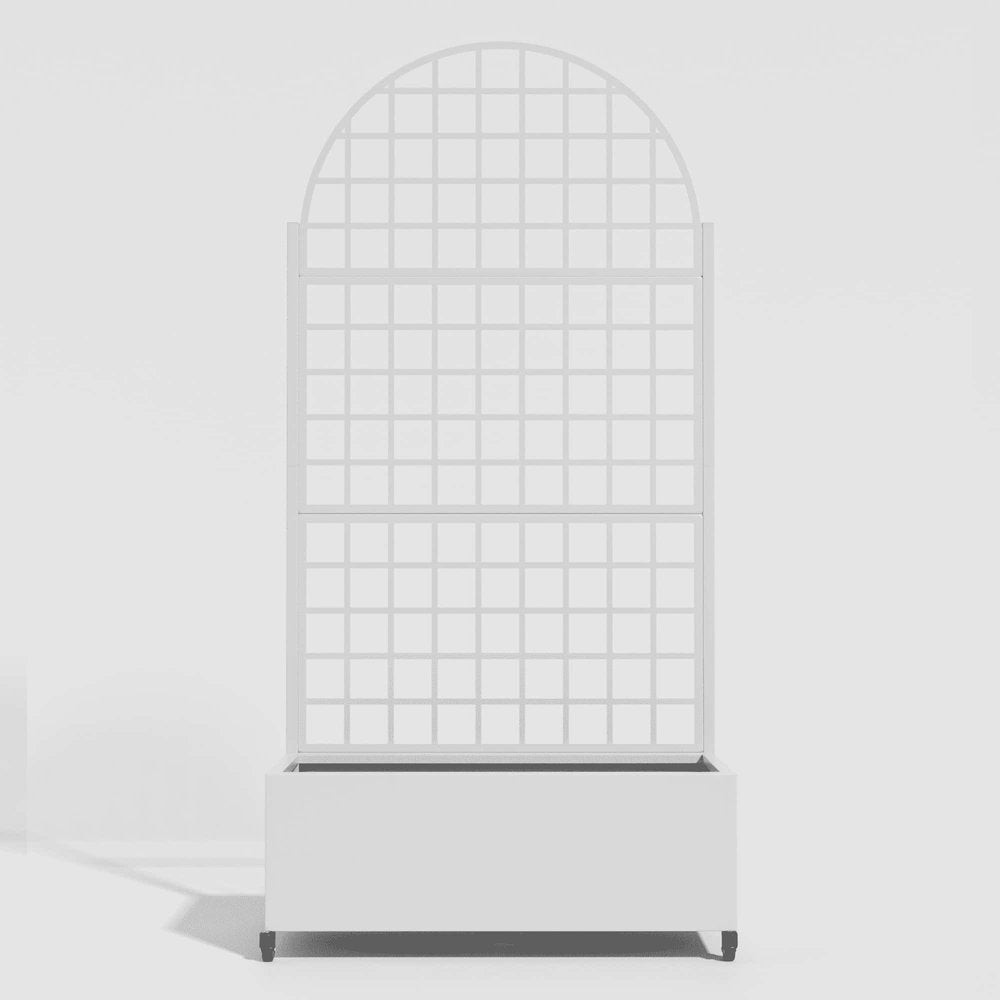 72" X 35" White Metal Rectangular Planter Box