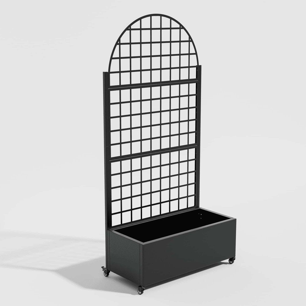 73" X 35" Black Metal Rectangular Planter Box