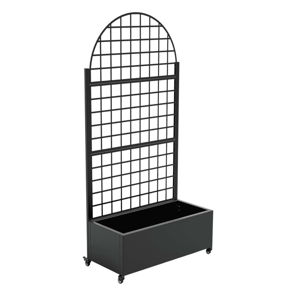 73" X 35" Black Metal Rectangular Planter Box