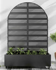 72" X 47" Black Metal Rectangular Planter Box