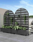 72" X 47" Black Metal Rectangular Planter Box