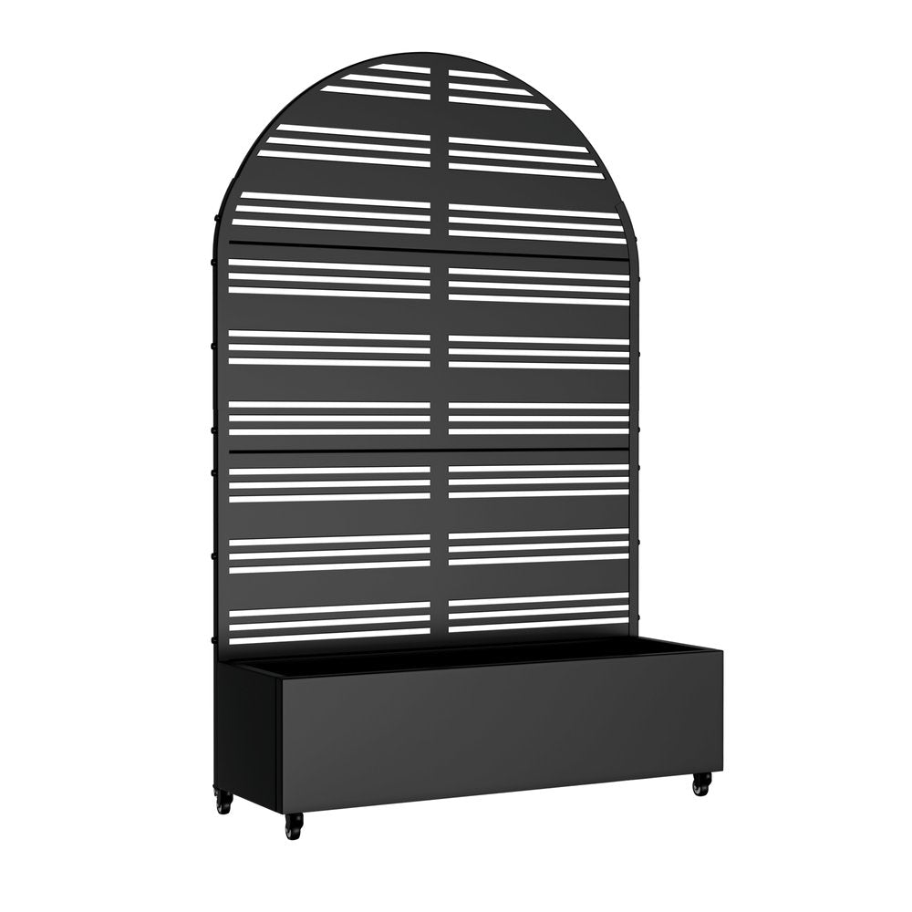72" X 47" Black Metal Rectangular Planter Box