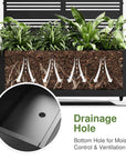 72" X 47" Black Metal Rectangular Planter Box