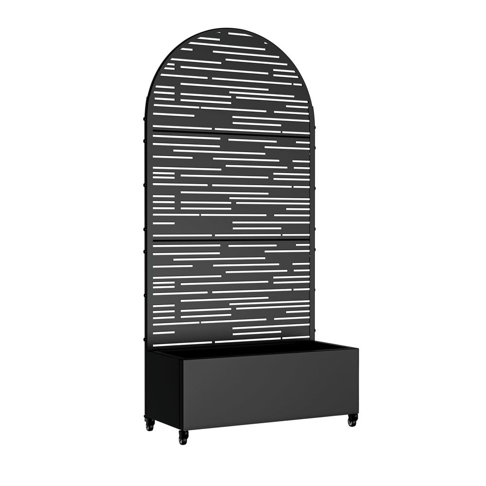 72" X 35" Black Metal Rectangular Planter Box