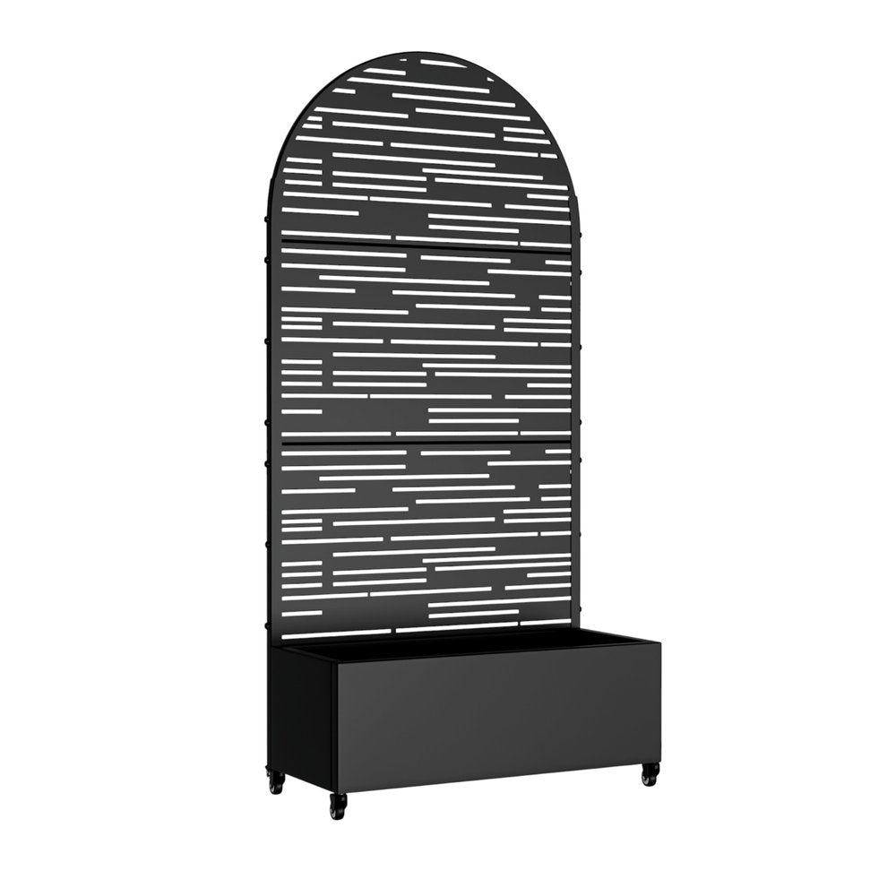 72" X 35" Black Metal Rectangular Planter Box