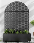 72" X 47" Black Metal Rectangular Planter Box