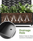 72" X 47" Black Metal Rectangular Planter Box