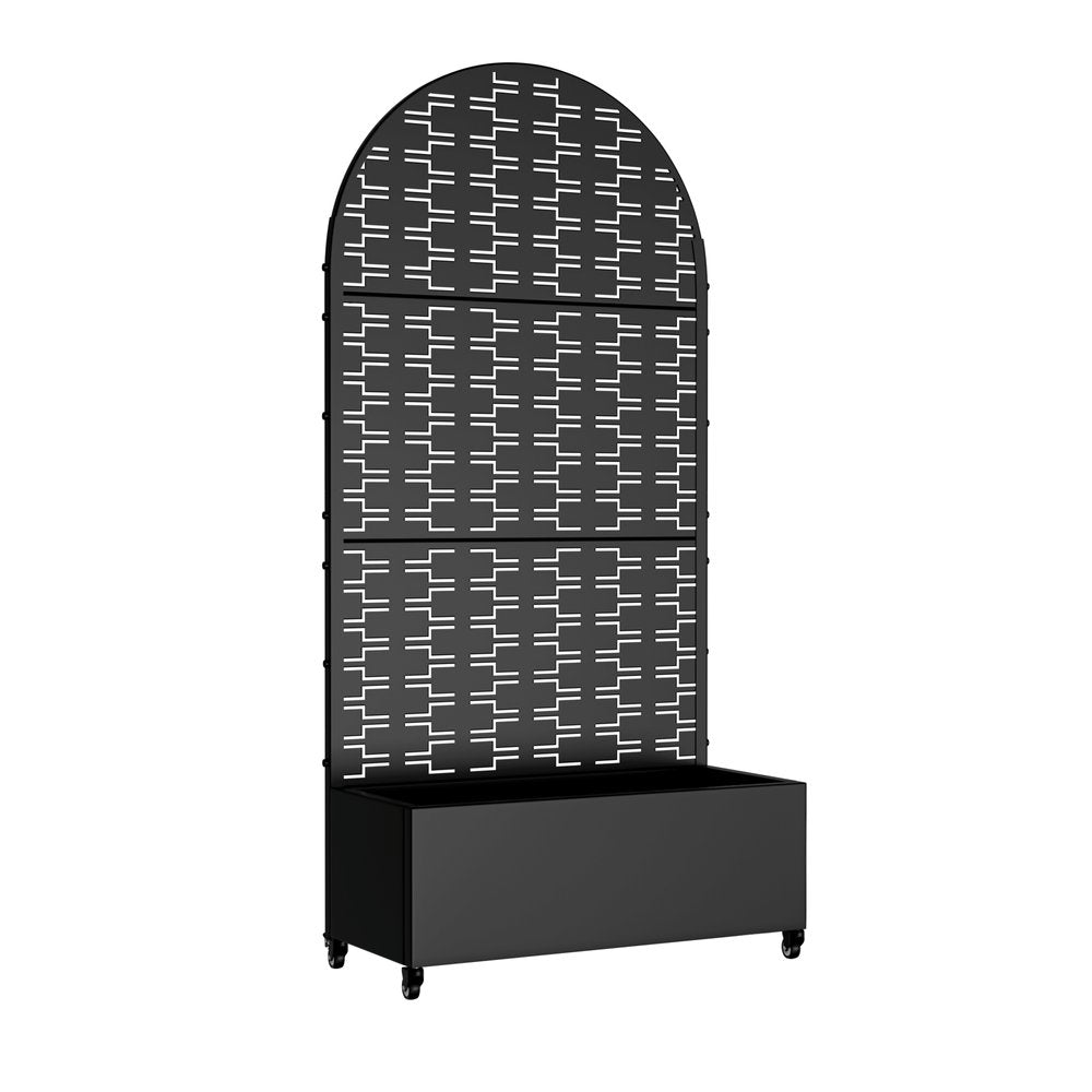 72" X 35" Black Metal Rectangular Planter Box