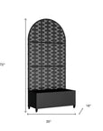 72" X 35" Black Metal Rectangular Planter Box
