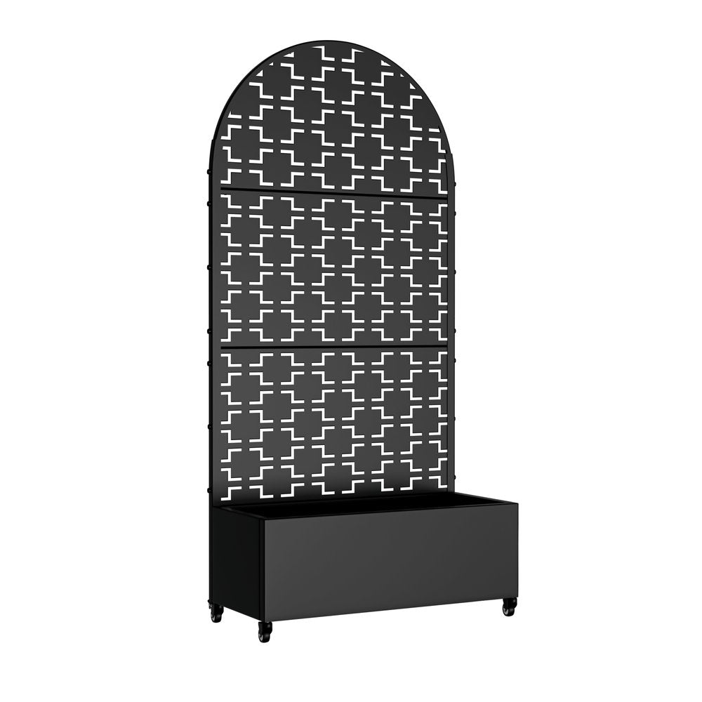 72" X 35" Black Metal Rectangular Planter Box
