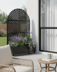 72" X 47" Black Metal Rectangular Planter Box