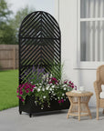 72" X 35" Black Metal Rectangular Planter Box