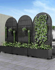 72" X 35" Black Metal Rectangular Planter Box
