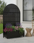 72" X 47" Black Metal Rectangular Planter Box