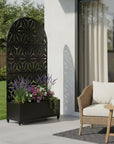 72" X 35" Black Metal Rectangular Planter Box