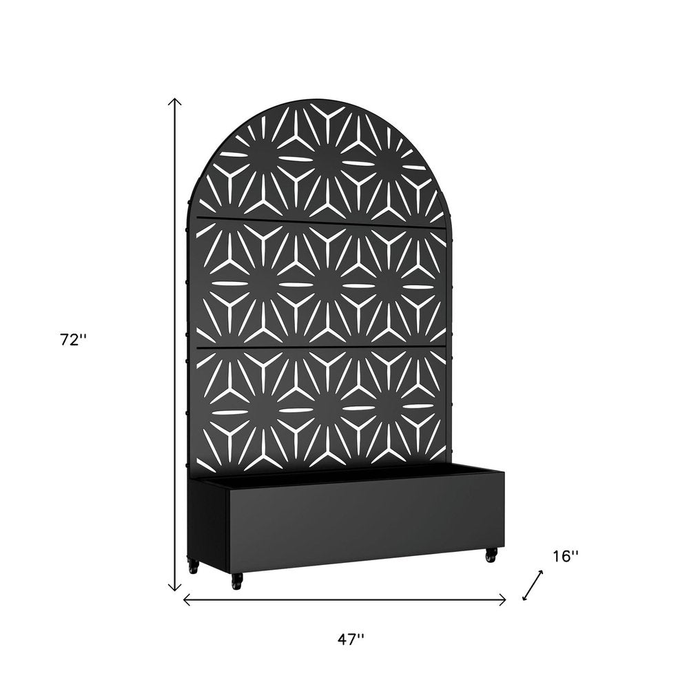 72" X 47" Black Metal Rectangular Planter Box