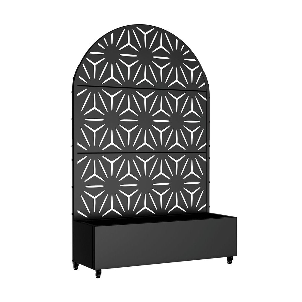 72" X 47" Black Metal Rectangular Planter Box