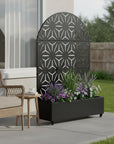 72" X 47" Black Metal Rectangular Planter Box