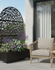 72" X 47" Black Metal Rectangular Planter Box