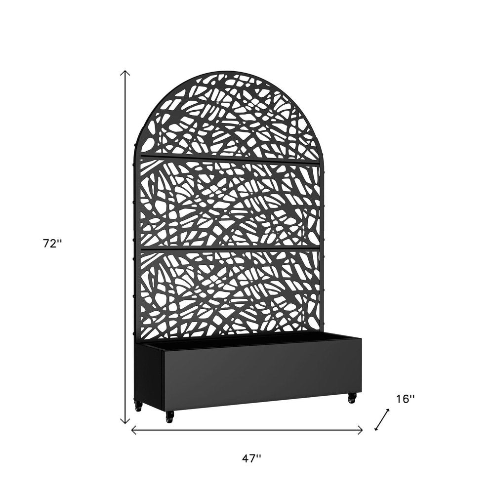 72" X 47" Black Metal Rectangular Planter Box