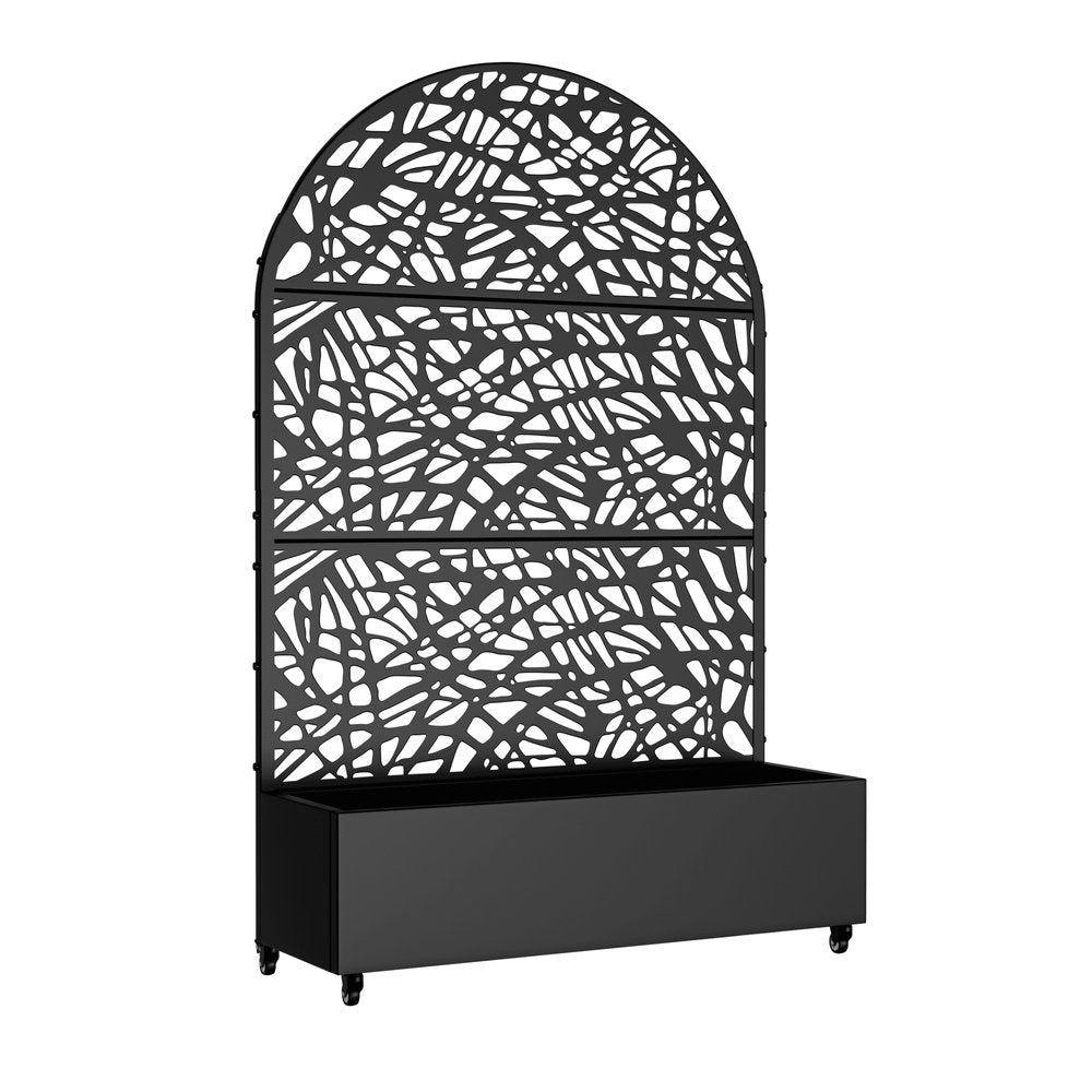 72" X 47" Black Metal Rectangular Planter Box