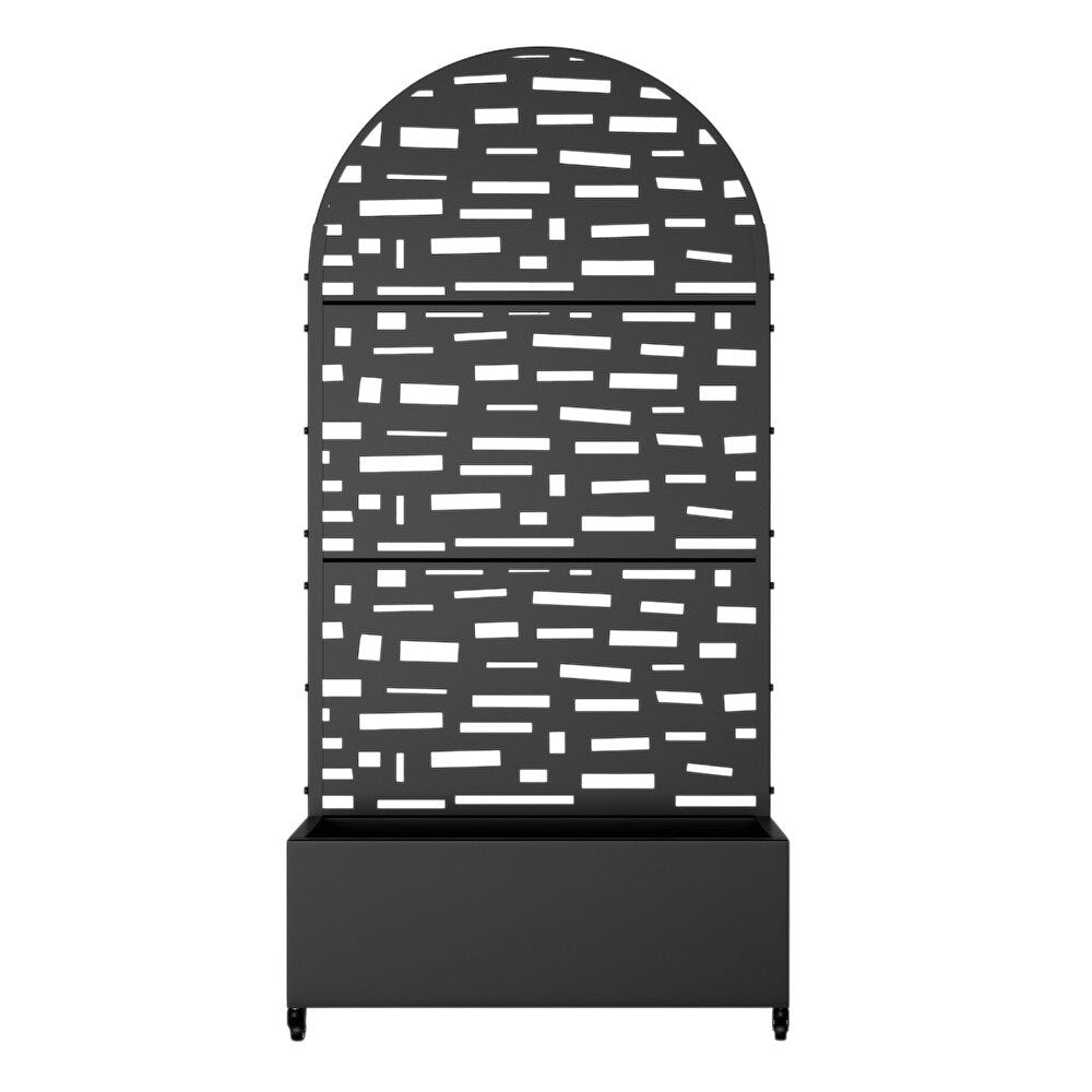 72" X 35" Black Metal Rectangular Planter Box