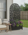 72" X 35" Black Metal Rectangular Planter Box