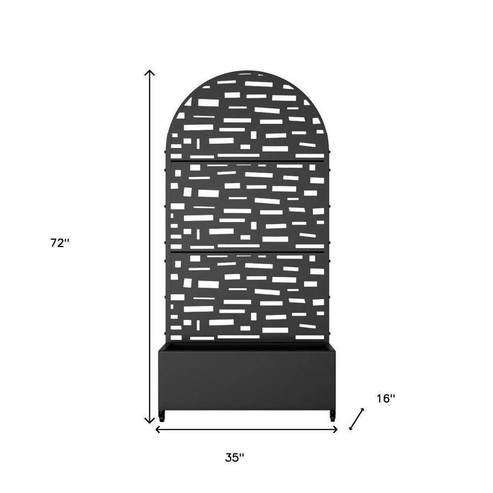 72" X 35" Black Metal Rectangular Planter Box