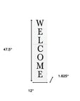 48" White And Black Solid Wood Birdhouse Welcome Porch Sign
