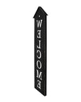 48" Black And White Solid Wood Birdhouse Welcome Porch Sign