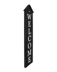 48" Black And White Solid Wood Birdhouse Welcome Porch Sign