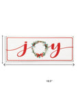 7" X 19" White and Red Christmas Joy Metal Wall Decor