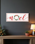 7" X 19" White and Red Christmas Noel Metal Wall Decor