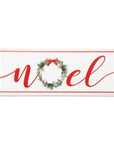 7" X 19" White and Red Christmas Noel Metal Wall Decor