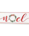 7" X 19" White and Red Christmas Noel Metal Wall Decor