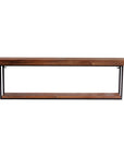 36" Set Of Two Black And Brown Wood And Metal Two Level Accent Shelf