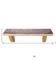 36" Gray And Natural Wood Agate Pattern Wall Mount Accent Shelf