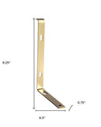 7" Set Of Two Gold Metal Wall Mounted Shelf Brackets