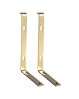 7" Set Of Two Gold Metal Wall Mounted Shelf Brackets