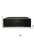 10" Black Distressed Wood Wall Mounted Floating Shelf With LED