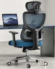 Black And Silver Swivel Rolling Office Chair