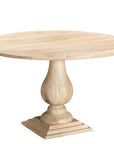Five Piece Beige Round Solid Wood Dining Set with Four Chairs