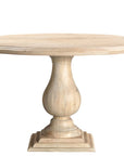 Five Piece Beige Round Solid Wood Dining Set with Four Chairs