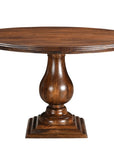 Five Piece Brown Round Solid Wood Dining Set with Four Chairs