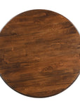 Five Piece Brown Round Solid Wood Dining Set with Four Chairs