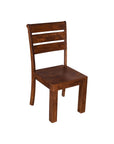 Five Piece Brown Round Solid Wood Dining Set with Four Chairs
