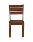 Five Piece Brown Round Solid Wood Dining Set with Four Chairs