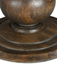 Five Piece Brown Round Solid Wood Dining Set with Four Chairs