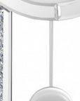 15" Silver Faux Crystal And Mirrored Glass Silent Analog Oval Wall Clock