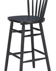 Set of Two 30" Black Solid Wood Bar Height Bar Chairs